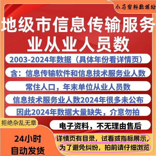 数字化浪潮下的2400个日夜 2003-2024年全国地级城市信息传输与软件服务业从业人员演变图谱